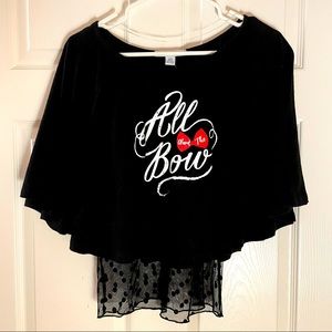 Disney Minnie Mouse Fashion Top With Capelet -All About The Bow XS